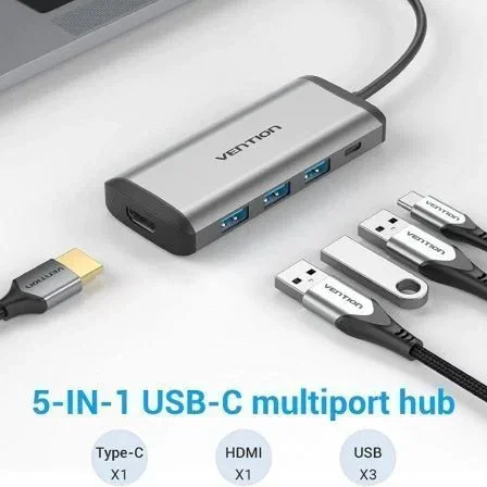 Vention Docking Station USB Tipo-C CNBHB con 1x HDMI, 3x USB 3.0, 1x USB-C PD (60W) - Gris Vention Docking Station USB Tipo-C CNBHB con 1x HDMI, 3x USB 3.0, 1x USB-C PD (60W) - Gris